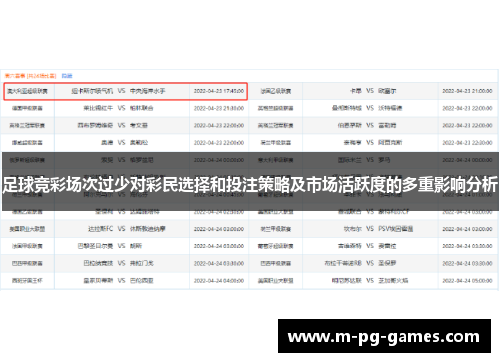 足球竞彩场次过少对彩民选择和投注策略及市场活跃度的多重影响分析